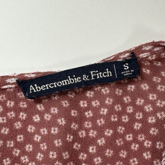 Abercrombie & Fitch Romper Floral Boho Split Back Maroon Sz S Festival Bloomcore - Picture 5 of 16